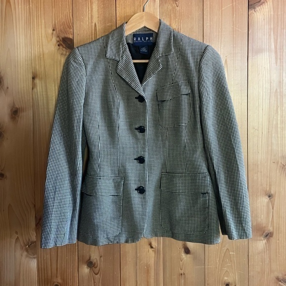 Ralph Lauren Vintage gingham 90s  blazer jacket sz 4